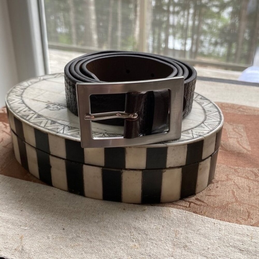 Bronzino Genuine Leather Men’s Belt Made in Italy Brown Size Medium 42 inches